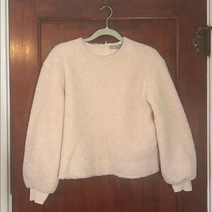 Vince Sz SMALL Sherpa Fleece Pullover Sweater, Pink